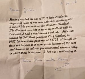 Hidden note Bespoke By Baskerville | Remodelled Jewellery | Hidden note
